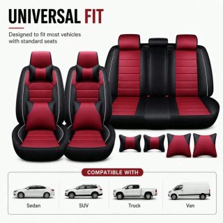 Fundas Asientos Coche Negras y Rojas