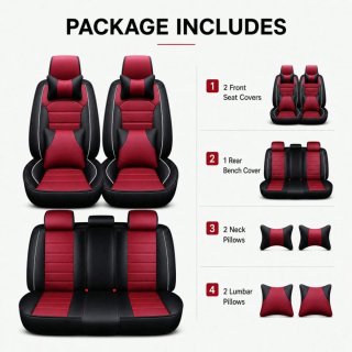 Fundas Asientos Coche Negras y Rojas