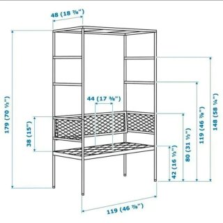 Banco/Pérgola exterior de metal gris para balcón