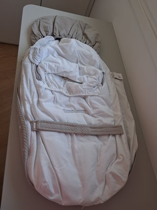 Saco Carro Universal Piqué Camel y blanco