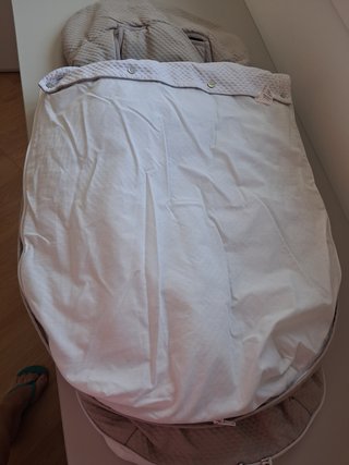 Saco Carro Universal Piqué Camel y blanco