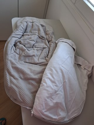 Saco Carro Universal Piqué Camel y blanco