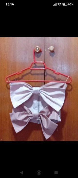 Top Zara viral lazos tafetán bicolor Talla S
