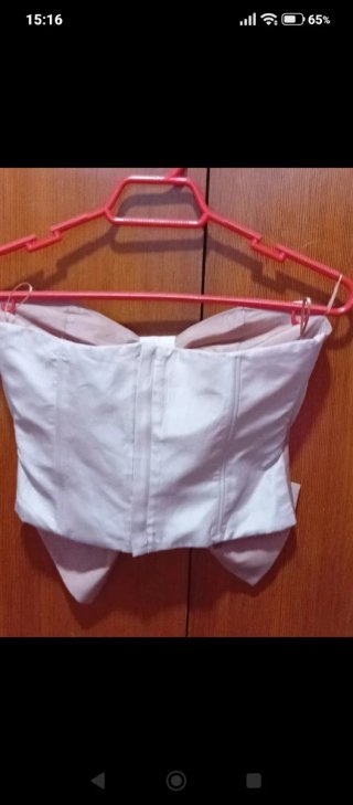 Top Zara viral lazos tafetán bicolor Talla S