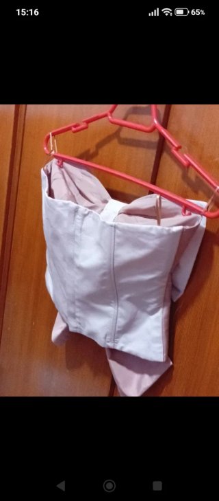 Top Zara viral lazos tafetán bicolor Talla S