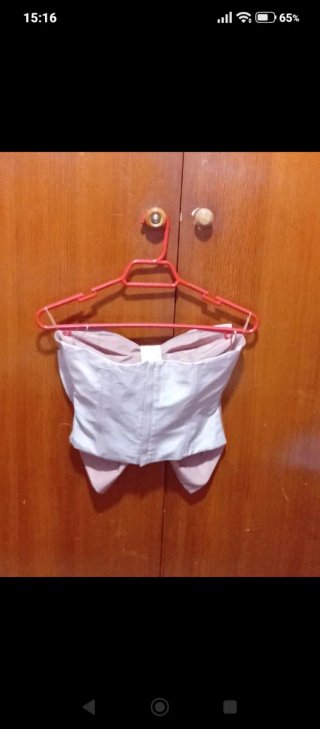 Top Zara viral lazos tafetán bicolor Talla S