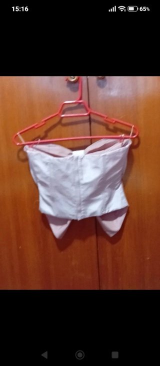 Top Zara viral lazos tafetán bicolor Talla S