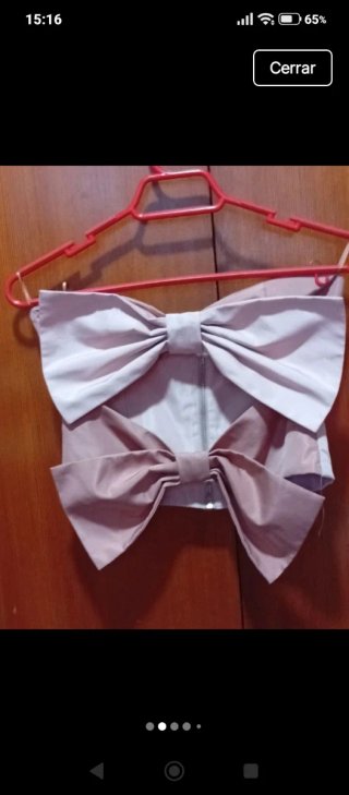 Top Zara viral lazos tafetán bicolor Talla S