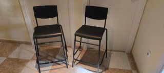 Banquetas altas negra (2 unidades)