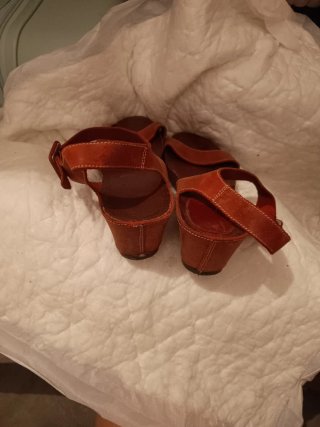 Sandalias Interbios Piel Talla 38 Rojas