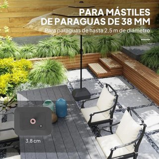 Base Sombrilla Rellenable 38mm Resistente Negra