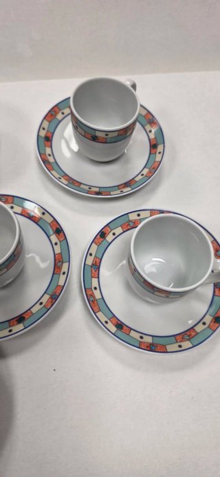 Servizio tazzine ceramica con zuccheriera