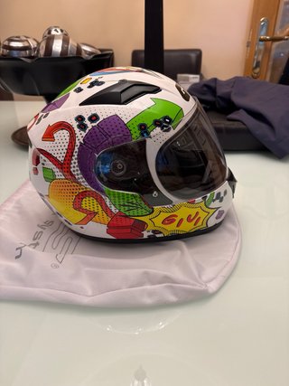 Casco Givi Infantil Blanco y Verde + Funda