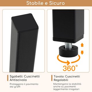 Set da pranzo 3 pezzi con tavolo industriale alto