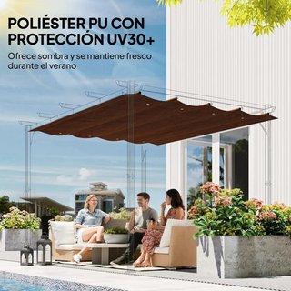 Toldo Repuesto Retráctil 3x2 Café 8 Orificios