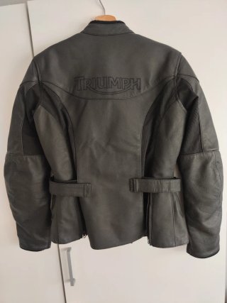 Chaqueta Moto Triumph Cuero Negra