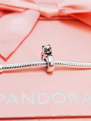 Charm Gato Plata S925 Tope Silicona para  Pandora