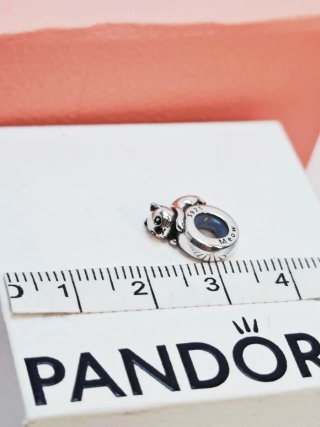 Charm Gato Plata S925 Tope Silicona para  Pandora