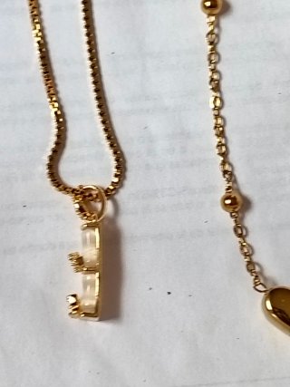 2 Gargantillas Acero Inoxidable Baño Oro 18k