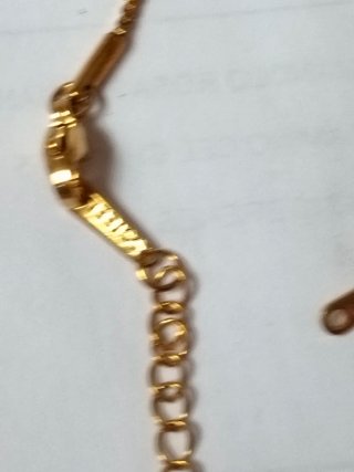 2 Gargantillas Acero Inoxidable Baño Oro 18k