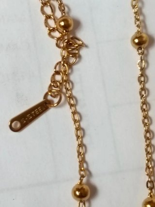 2 Gargantillas Acero Inoxidable Baño Oro 18k