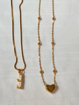 2 Gargantillas Acero Inoxidable Baño Oro 18k