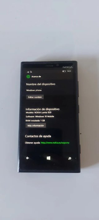 Nokia Lumia 920 Windows 10 Phone Negro