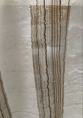 Cortinas Visillo Rayas Marrón y Blanco