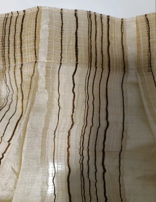 Cortinas Visillo Rayas Marrón y Blanco