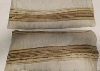 Cortinas Visillo Rayas Marrón y Blanco