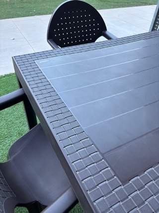 Mesa y 4 Sillas Exterior Plástico