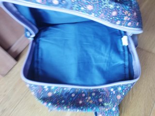 Mochila escolar Busquets azul con corazón