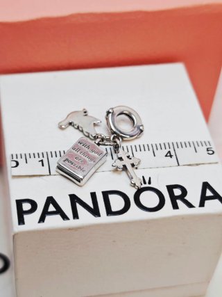 Charm para Pandora Biblia Cruz Paloma Plata