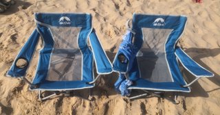 Sillas plegables playa y sombrilla