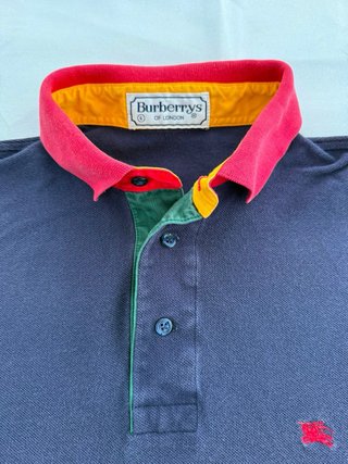 Polo vintage Burberrys of London 100% algodón azul