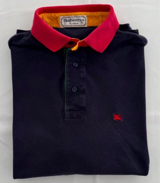 Polo vintage Burberrys of London 100% algodón azul