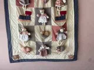Colcha Patchwork Ositos Corazones