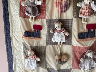 Colcha Patchwork Ositos Corazones
