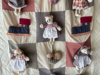Colcha Patchwork Ositos Corazones