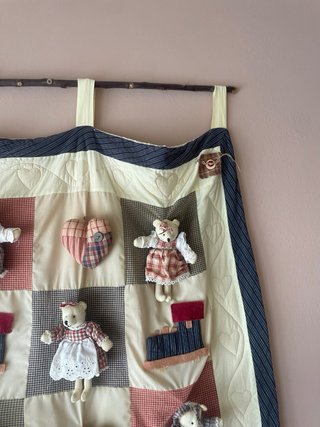 Colcha Patchwork Ositos Corazones