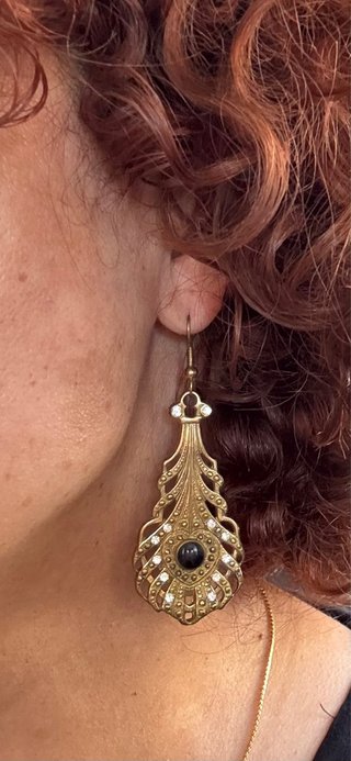 Pendientes colgantes estilo Art Nouveau / Bohemios