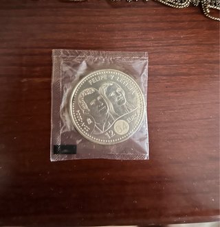 Moneta d'argento commemorativa 12 Euro di Felipe e Letizia 2004