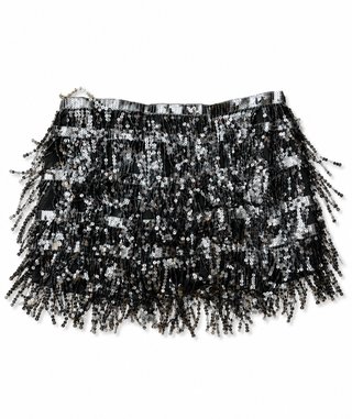 Falda mini lentejuelas negra y plateada