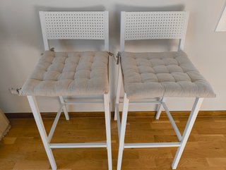 2 Taburetes Altos Madera y Metal