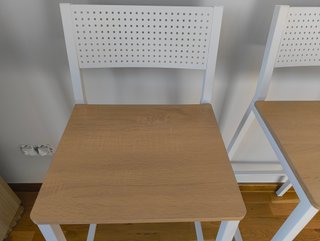 2 Taburetes Altos Madera y Metal