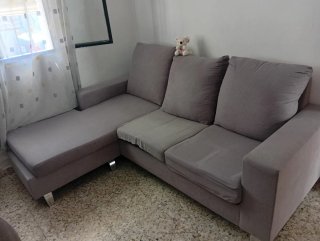 Sofá modular gris tela