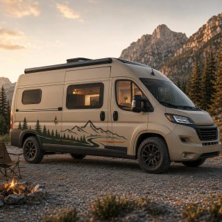 Vinilo Camper Montañas y Bosque para Furgoneta