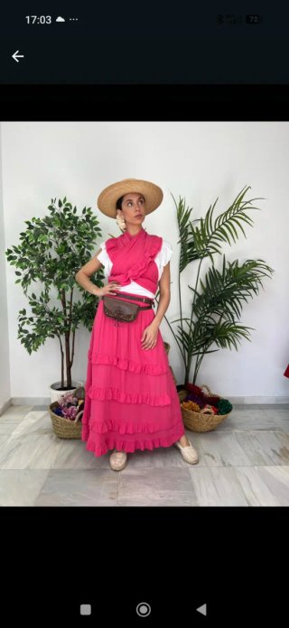 Conjunto falda y piquillo feria romería fiesta