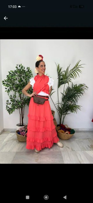 Conjunto falda y piquillo feria romería fiesta