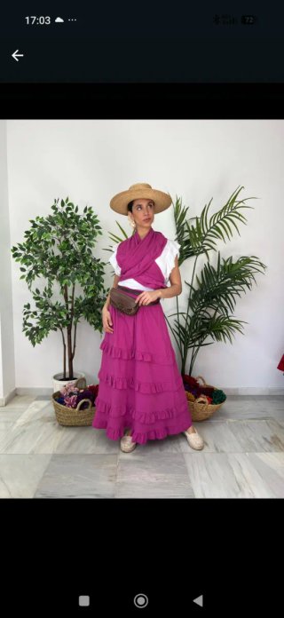Conjunto falda y piquillo feria romería fiesta